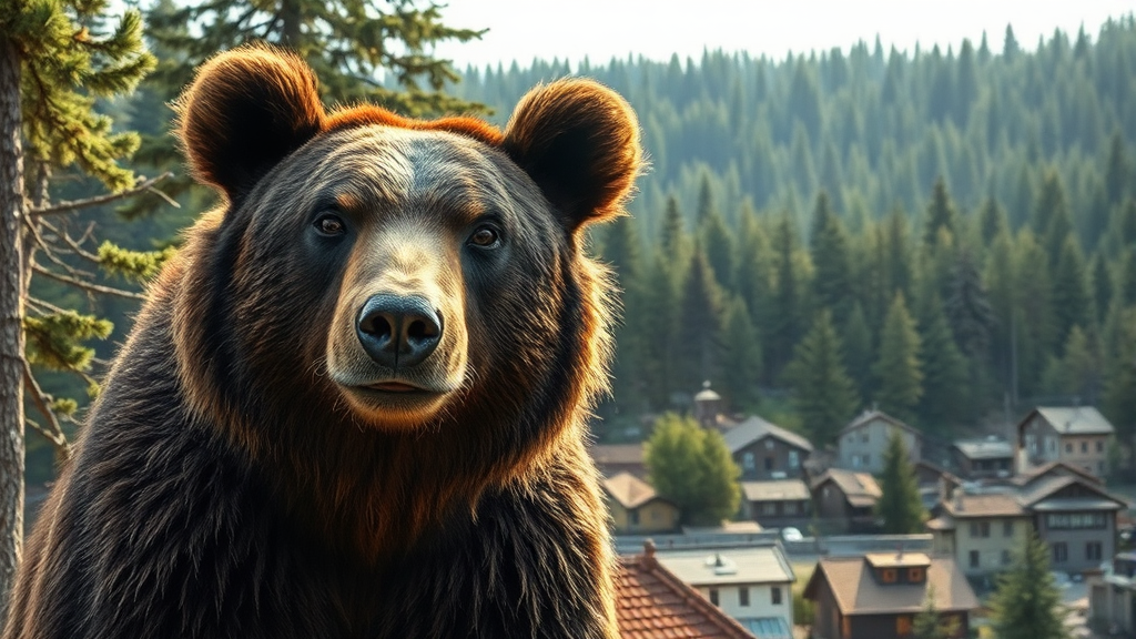 곰 포획 및 관리: 정부 대응 (realistic 스타일)