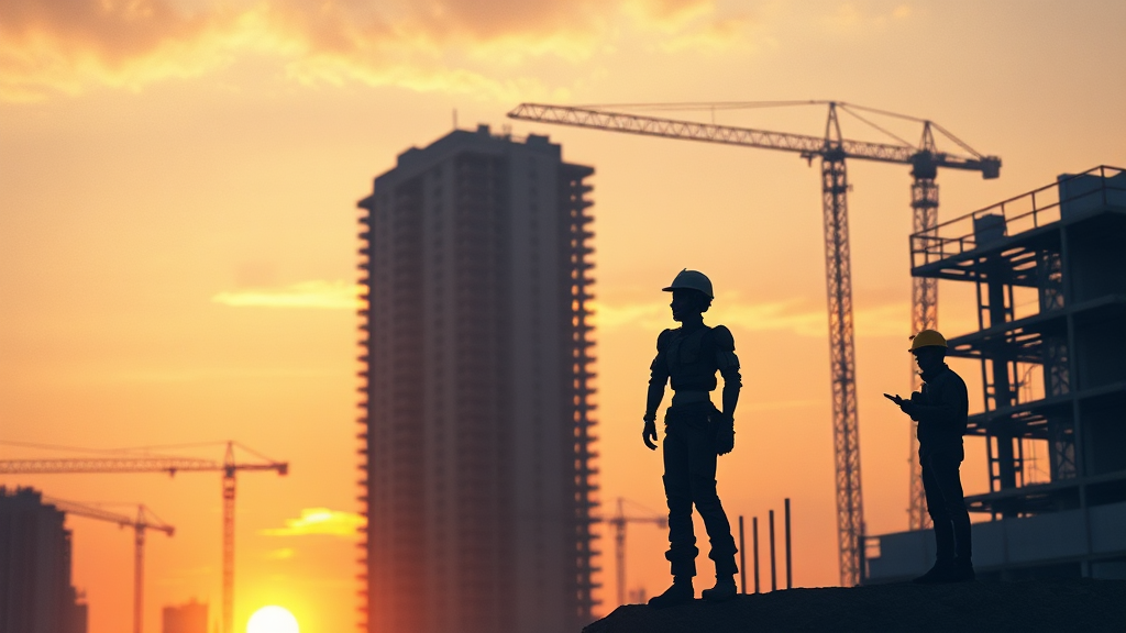 건설업 임금, 미래 전망과 과제 (watercolor 스타일)