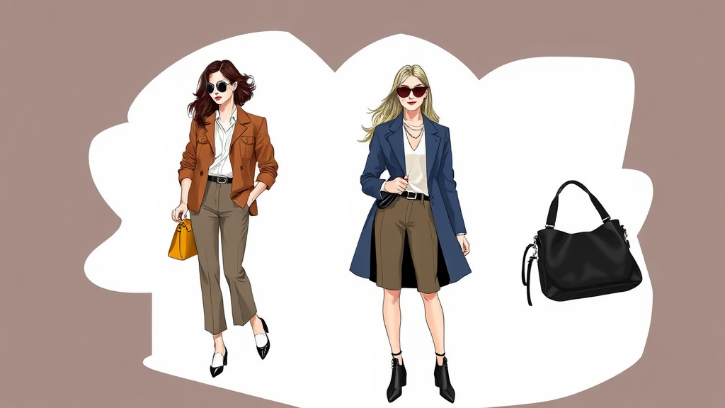 스타일링의 정석: 프라다 호보백으로 완성하는 다양한 룩 (illustration 스타일)