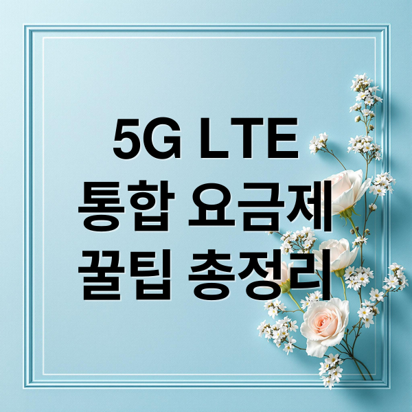 5G LTE
통합 요금제
꿀팁 총정리 (5G LTE 통합 요금제)