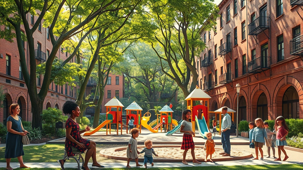 다양한 세대 구성 (realistic 스타일)