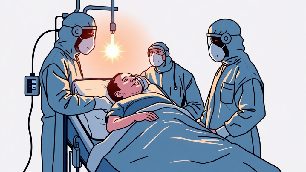 니파 바이러스 치료 및 관리 (illustration 스타일)