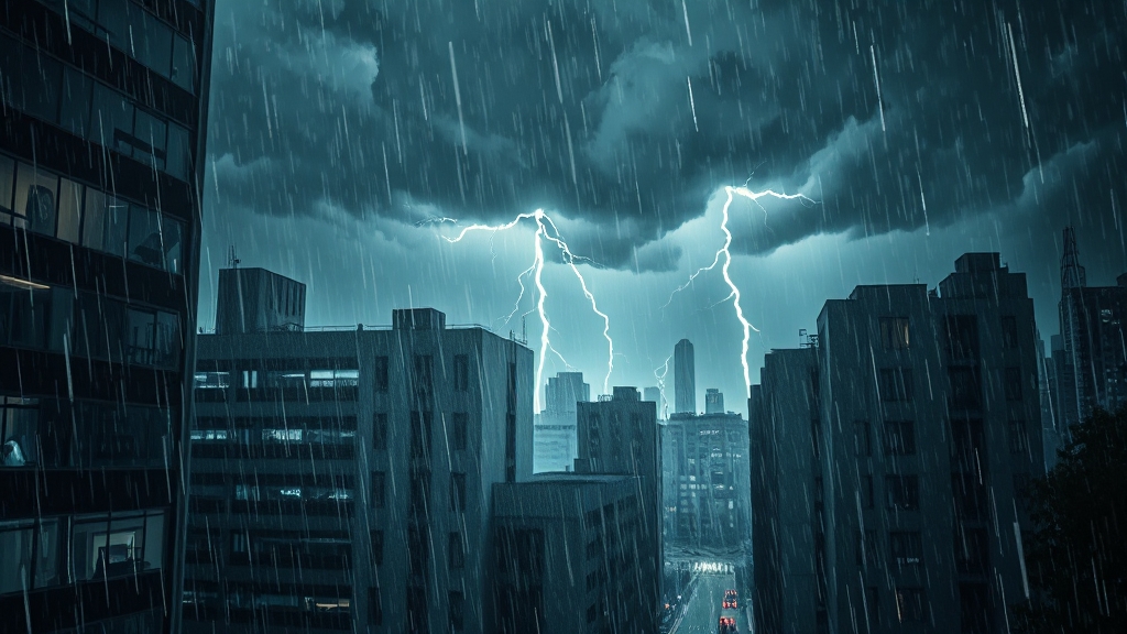 폭우 원인과 예측 (realistic 스타일)