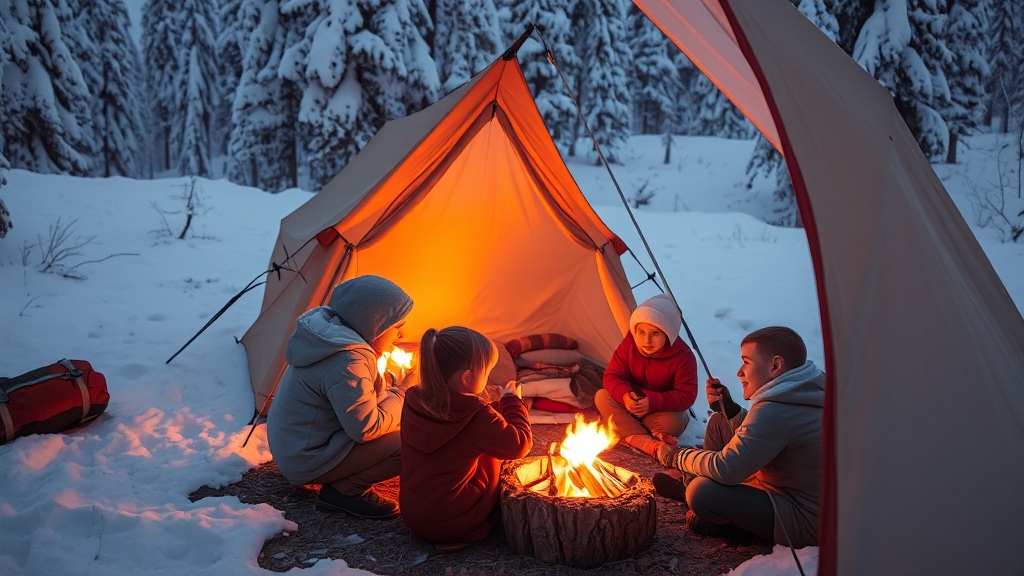 겨울 장박 캠핑이란? (realistic 스타일)