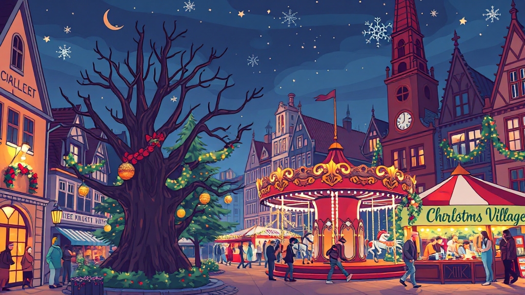 롯데월드몰 크리스마스 마켓 개요 (cartoon 스타일)