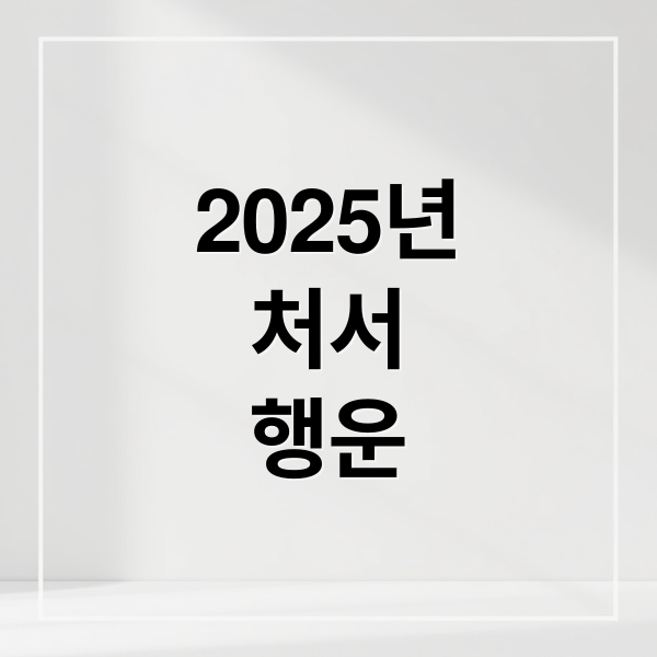 2025년
처서
행운 (처서 날짜)