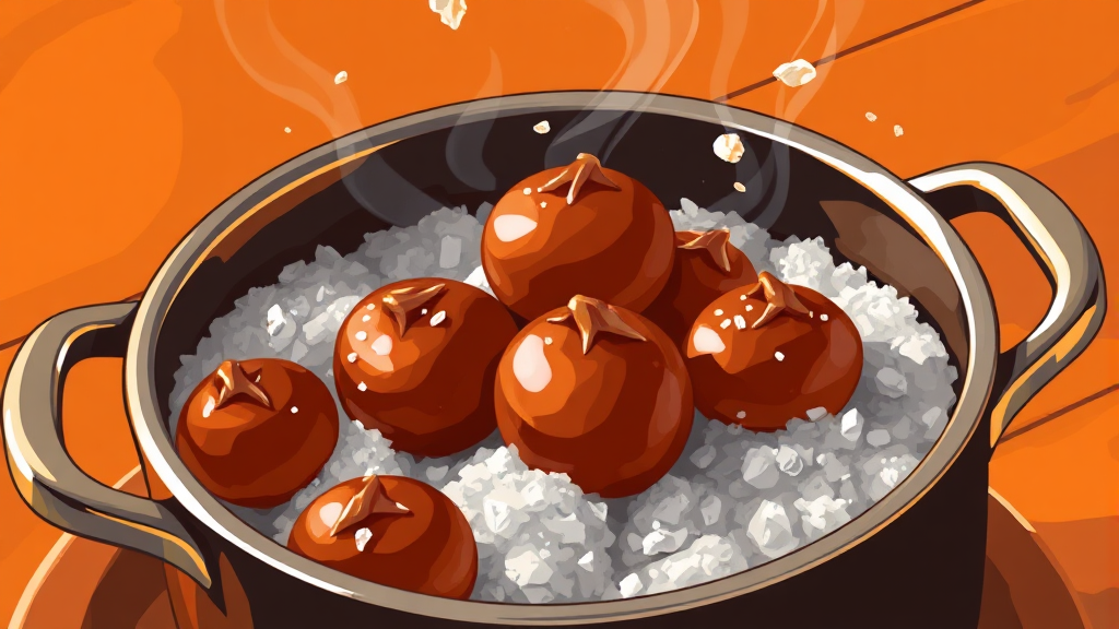 냄비로 밤 삶는 법 (illustration 스타일)