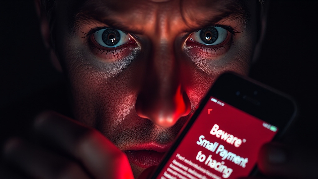 소액결제 해킹 피해 사례 및 위험성 (realistic 스타일)