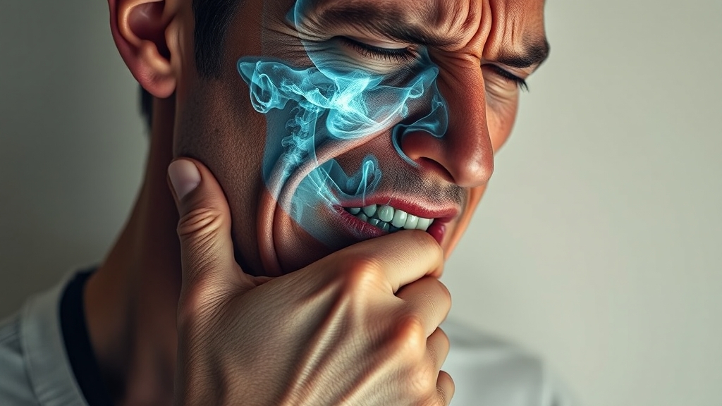 턱 통증 원인 분석 (realistic 스타일)