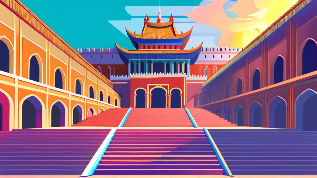 왕실 권력 구도와 갈등: 대비 윤이랑의 야망 (cartoon 스타일)