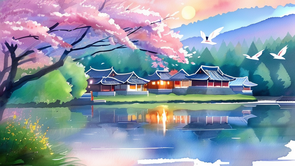 지역별 벚꽃 축제 연계 여행 정보 (watercolor 스타일)