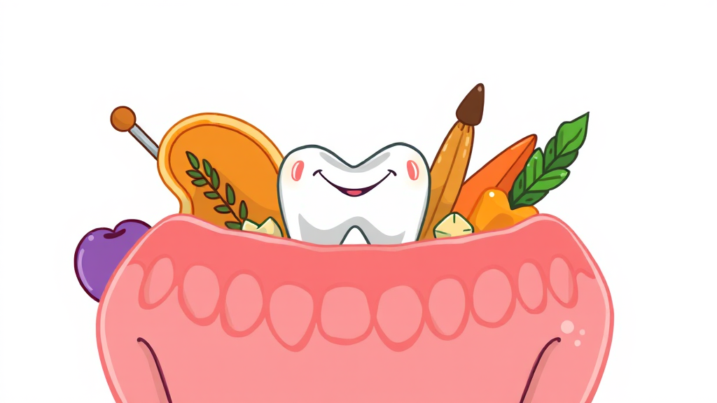 발치 후 식사, 왜 중요할까요? (cartoon 스타일)