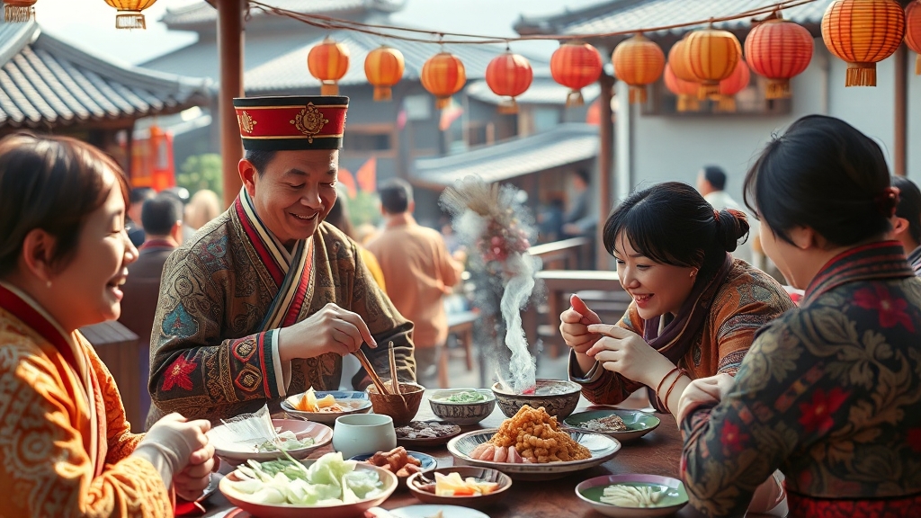 지역별 차례상 특징 (realistic 스타일)