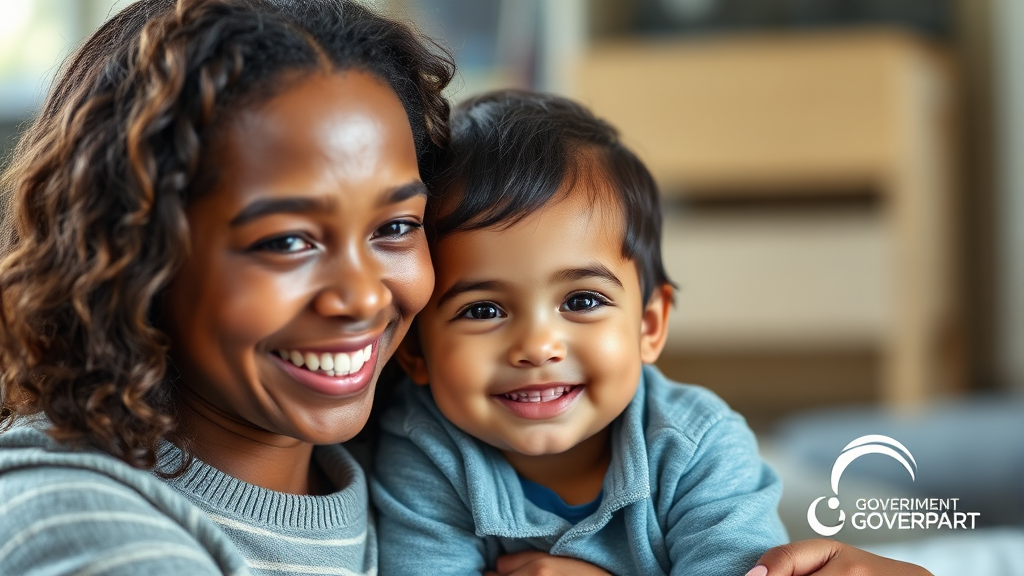 아이돌봄 서비스 정부 지원 (realistic 스타일)