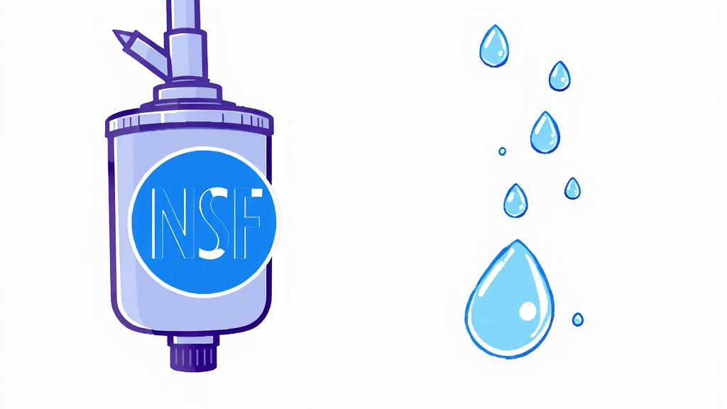 NSF 인증 마크 확인법 (cartoon 스타일)