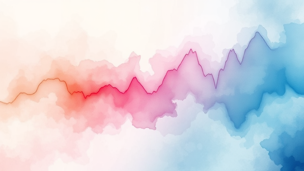 코스닥 시장: 코스피와는 다른 흐름을 보이다 (watercolor 스타일)