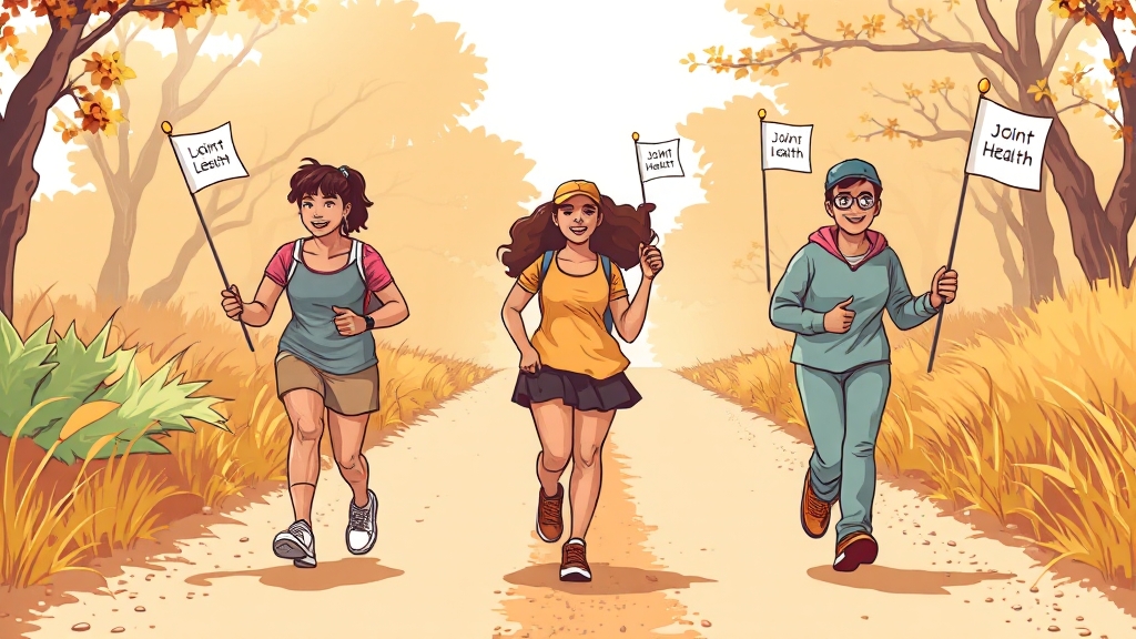 관절 건강 생활 관리 팁 (cartoon 스타일)