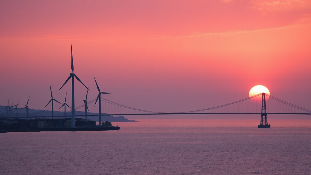 탄도항 일몰, 놓치지 마세요! (realistic 스타일)