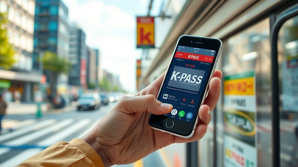 K패스 카드 종류와 발급 (realistic 스타일)