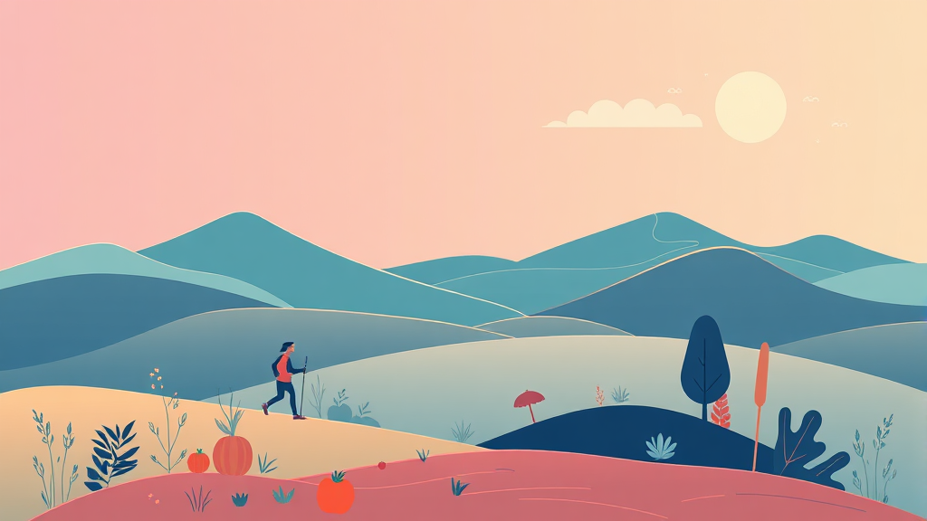 건강한 장을 위한 식습관과 생활 습관 (illustration 스타일)