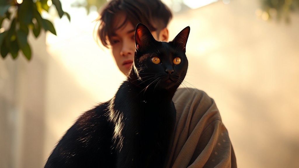 고양이 꿈 & 심리 상태 (realistic 스타일)