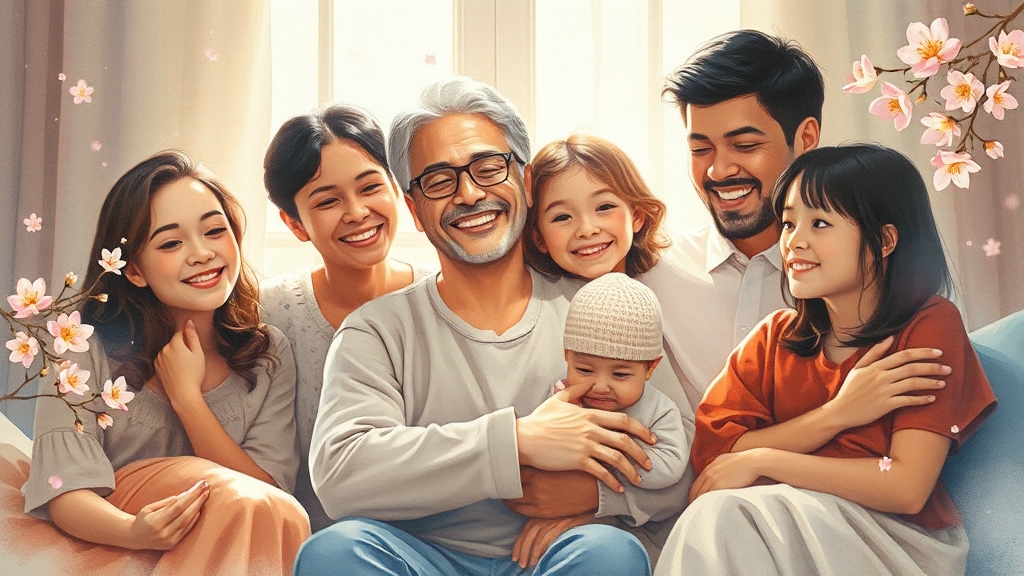 크론병 예후와 주변 지지의 중요성 (watercolor 스타일)