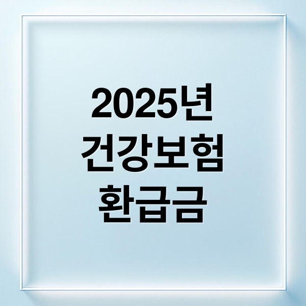 2025년
건강보험
환급금 (2025 국민건강보험환급금 신청방법)