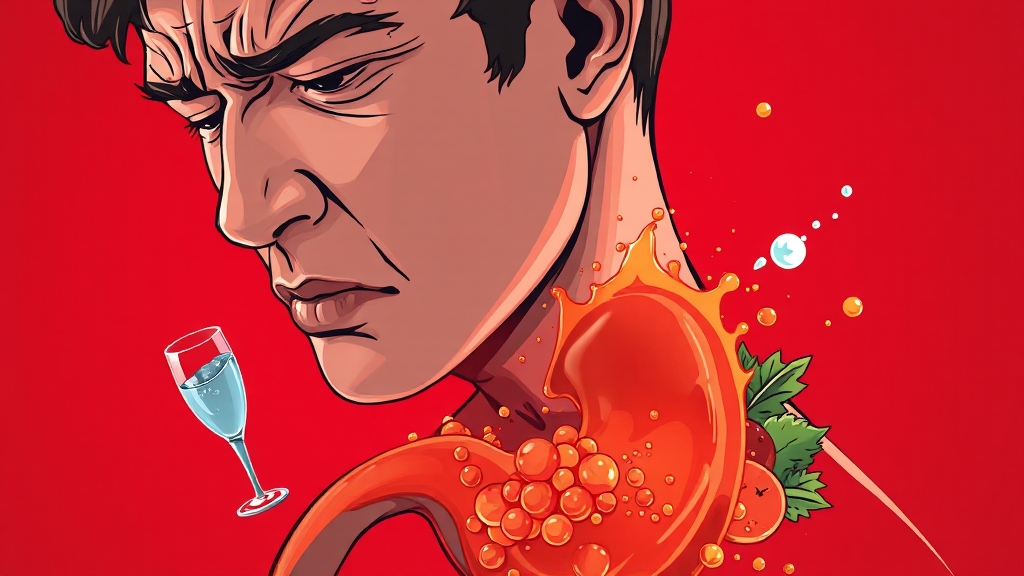 속쓰림 원인 & 증상 파악 (illustration 스타일)