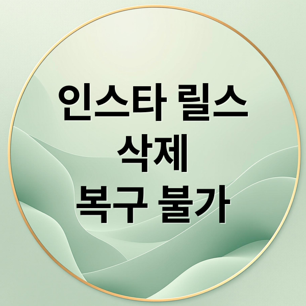 인스타 릴스
삭제
복구 불가 (인스타 릴스 삭제 3초)