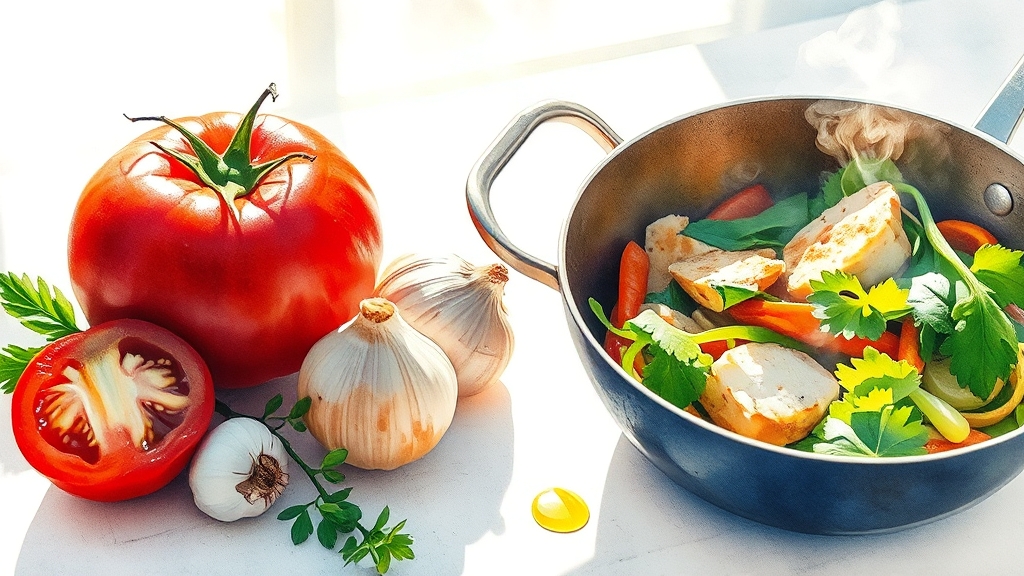 토마토, 건강 레시피 (watercolor 스타일)