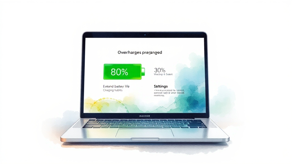 과충전 방지 기능 (watercolor 스타일)