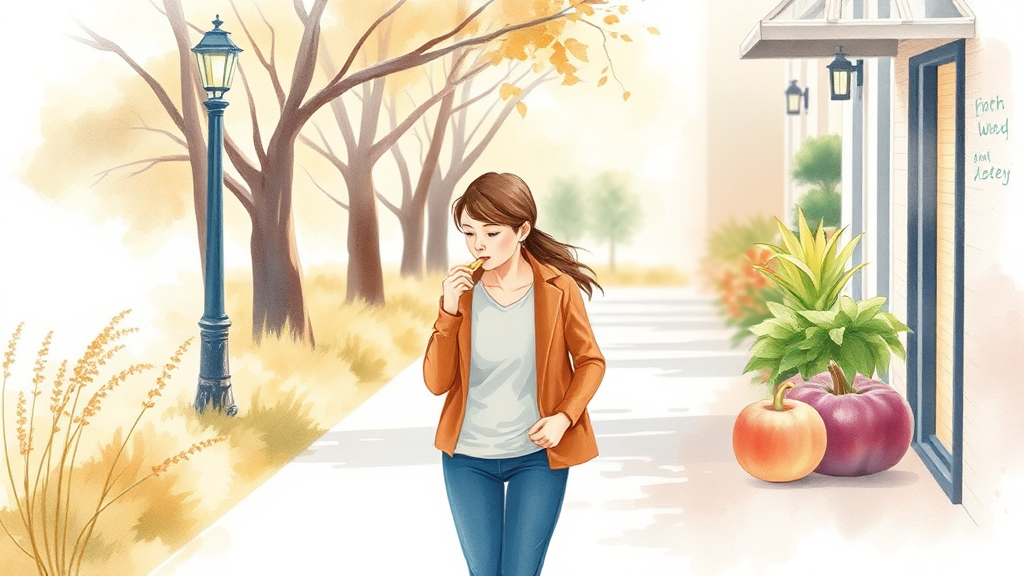 복부 팽만 완화를 위한 생활 습관 개선 (watercolor 스타일)