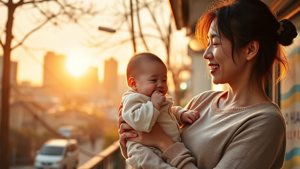 1인 가구 출산 지원 개요 (realistic 스타일)