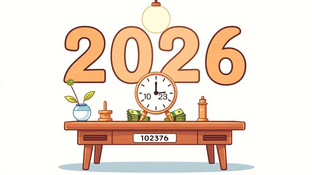 2026년 최저임금 핵심 요약 (illustration 스타일)