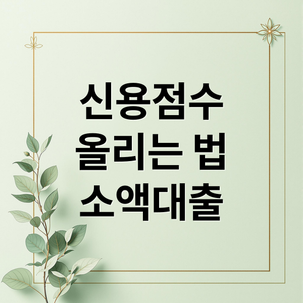 신용점수
올리는 법
소액대출 (신용점수 대출)