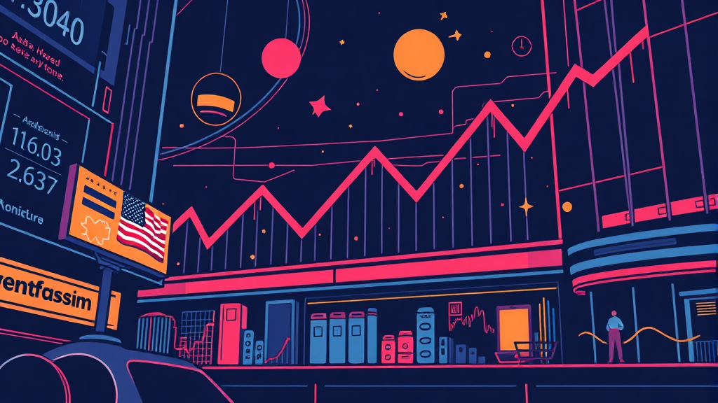 미국 3대 증시 완벽 분석: 나스닥, S&P500, 다우존스 핵심 가이드 8 미국 증시 전망: 현재 상황과 주요 변수 분석 (illustration 스타일)