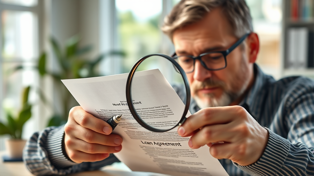 대출 신청 전 필수 확인 사항 및 주의점 (realistic 스타일)