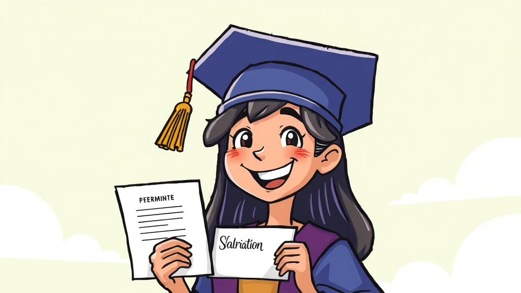 개명 후 졸업증명서 발급 (cartoon 스타일)