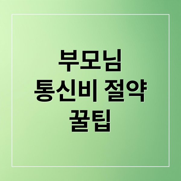 부모님
통신비 절약
꿀팁 (40~80대 통신비 감면)