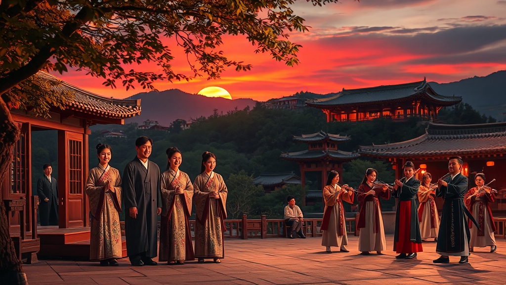 고궁과 축제 즐기기 (realistic 스타일)