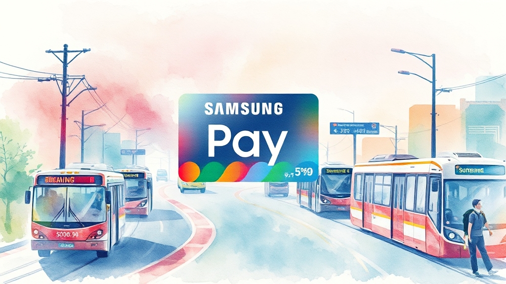 삼성페이 교통카드 할인 혜택 (watercolor 스타일)