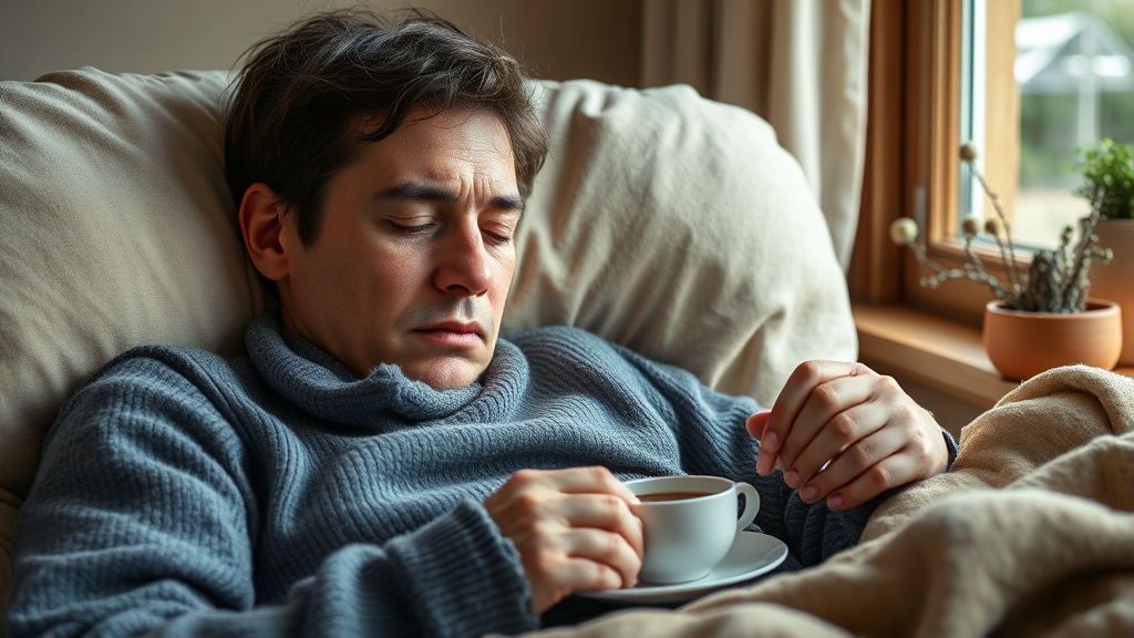 A형 독감 회복 과정 (realistic 스타일)