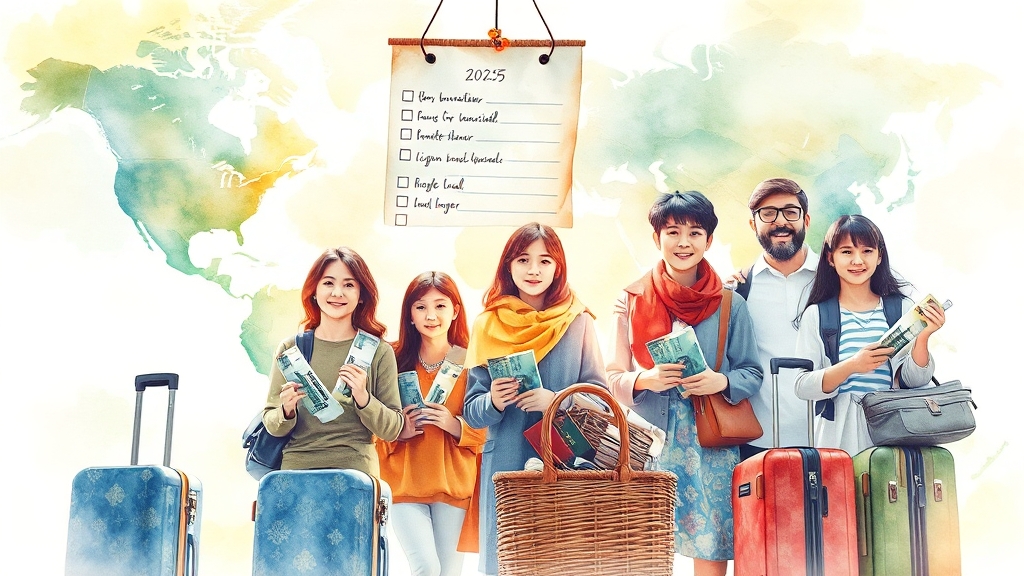 2025 추석 해외여행 준비 체크리스트 (watercolor 스타일)