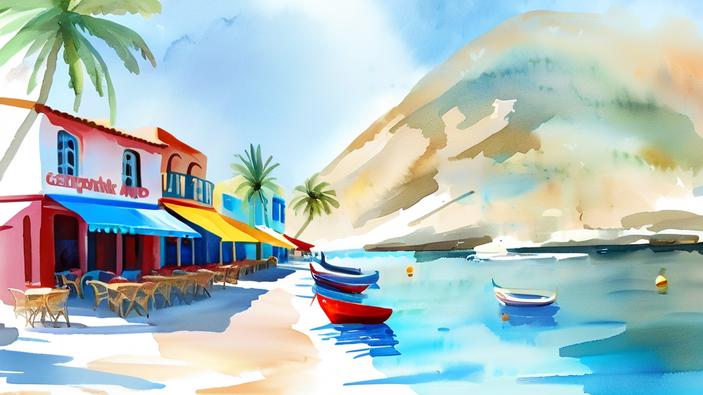 가성비 맛집 찾는 거지맵의 핵심 기능 (watercolor 스타일)