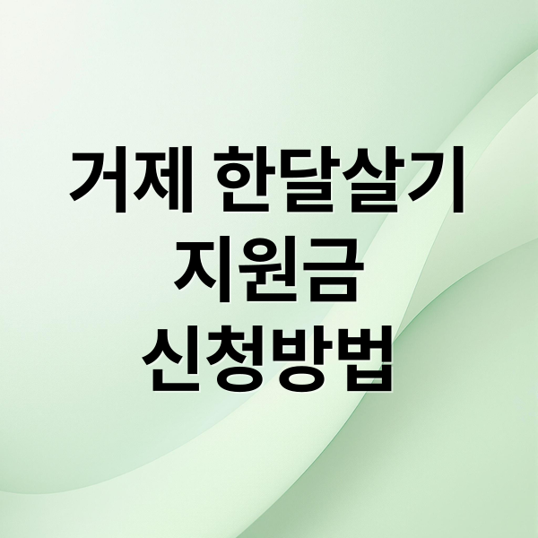 거제 한달살기
지원금
신청방법 (거제 한달살기 지원금)