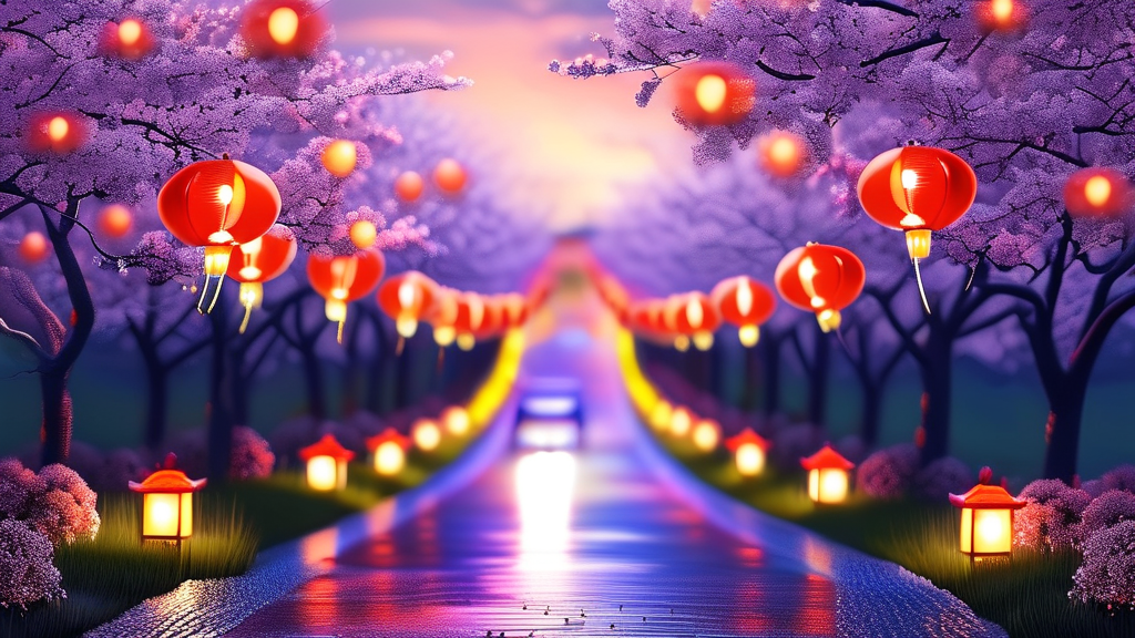 아름다운 벚꽃길과 함께하는 특별한 경험 (realistic 스타일)