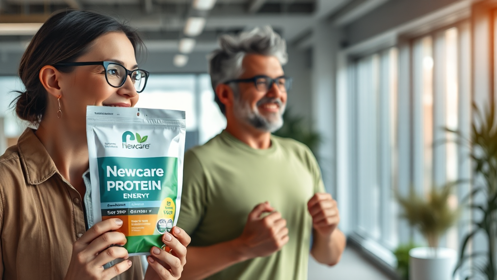 뉴케어 단백질, 누가 섭취하면 좋을까? (realistic 스타일)