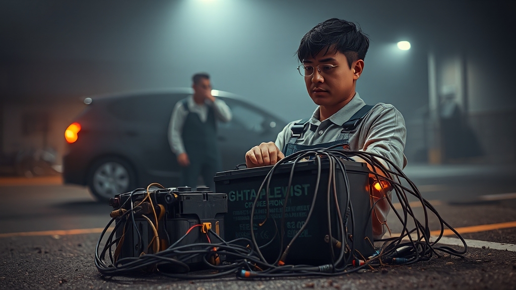 배터리 방전, 왜 일어날까? (realistic 스타일)