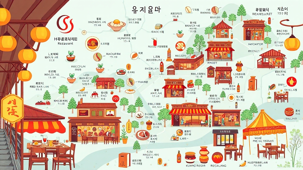 화순 맛집 선택 가이드: 위치, 영업시간 (illustration 스타일)