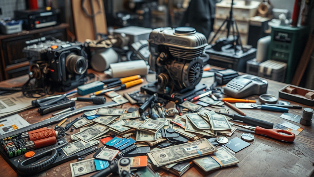 수리 비용 및 결제 방법 (realistic 스타일)